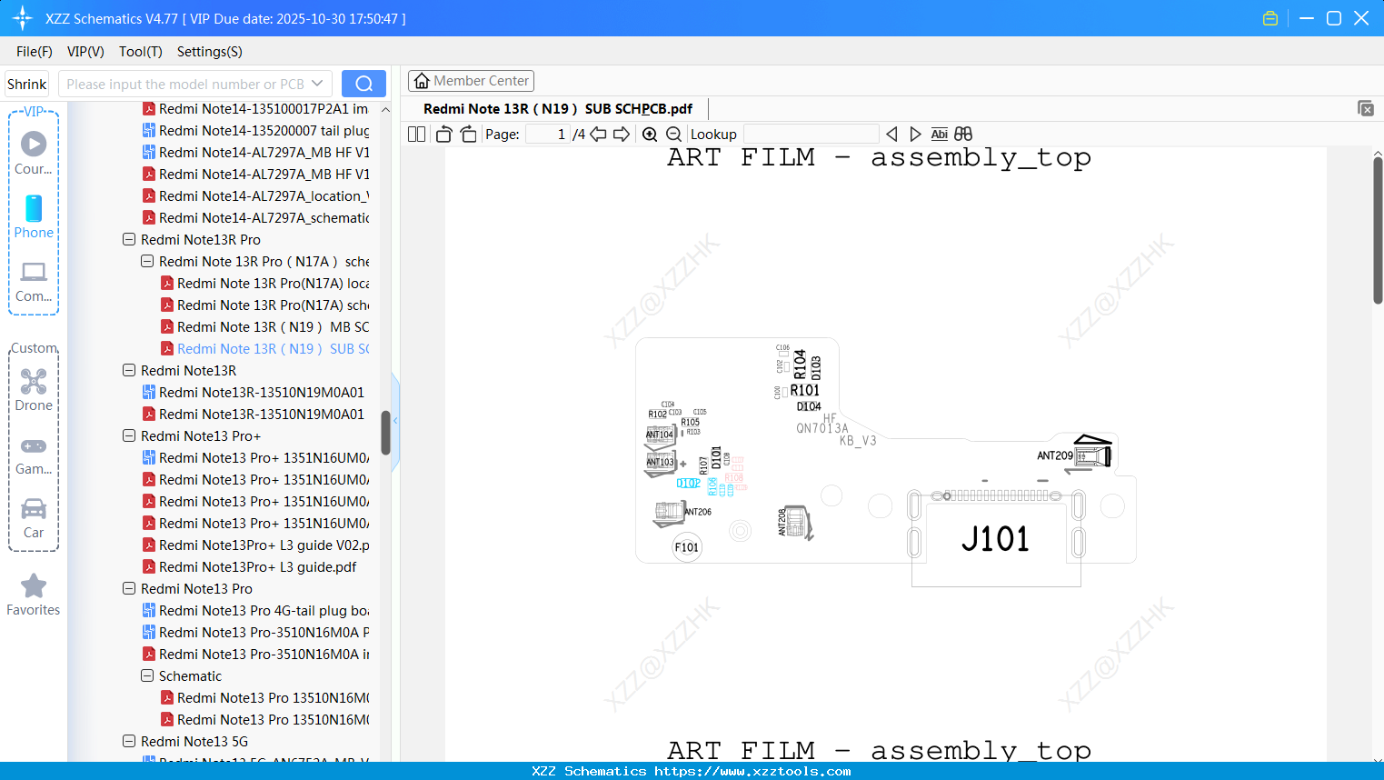 Xiaomi Redmi Note 13RгиN19гй SUB SCH&PCB